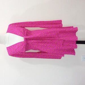 DVF West Diane Von Furstenberg Pink Floral Mini Dress Flared sleeves, Size P / S